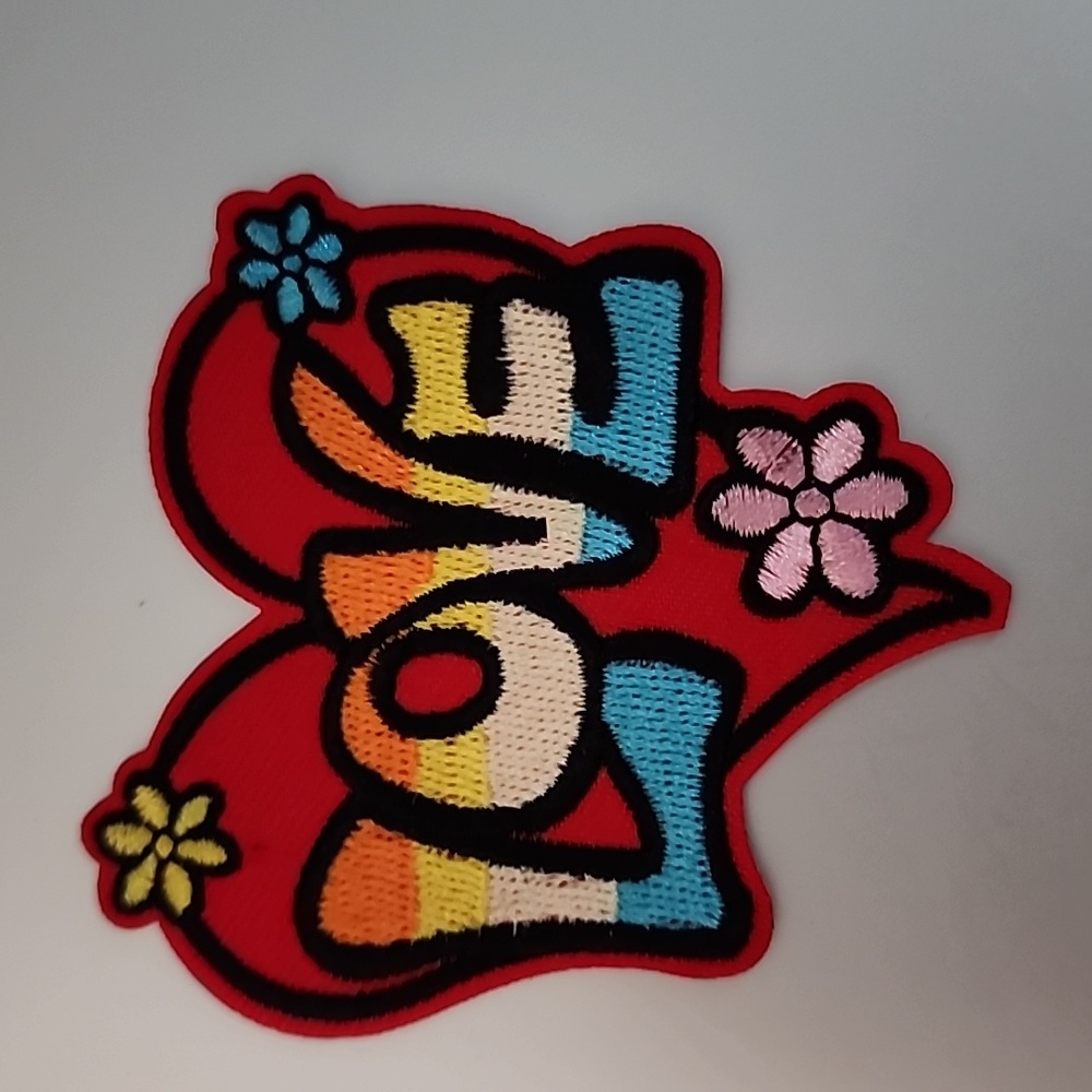 Love Hippie Iron On Embroidered